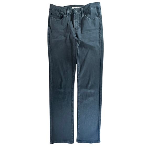 LEVI'S JEANS WOMEN’S 28 BLACK 314‎ SHAPING STRAIGHT LEG MID RISE - Picture 1 of 7
